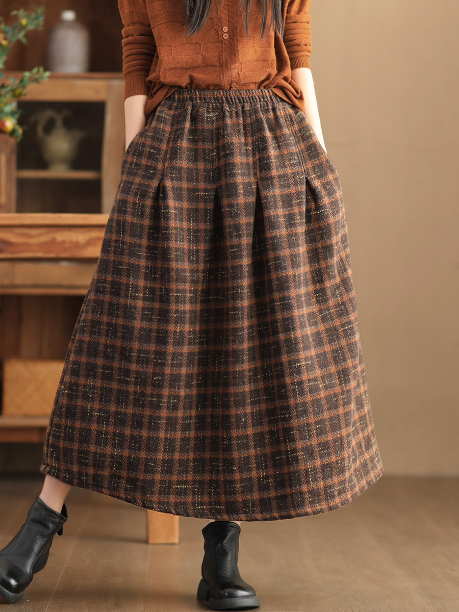 Vintage Thicken A Line Skirts-Skirts-Coffee-One Size-Free Shipping at meselling99