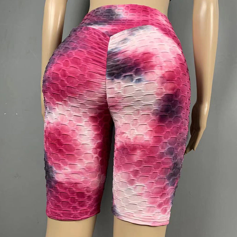 Women Dyed Sports Yoga Five Cents Pants-Activewear-Free Shipping at meselling99
