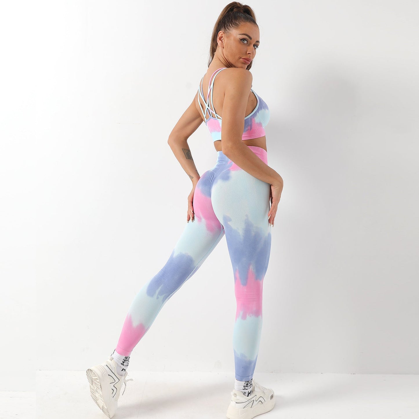 Sexy Halter Dyed Yoga Suits for Women-Exercise & Fitness-Free Shipping at meselling99