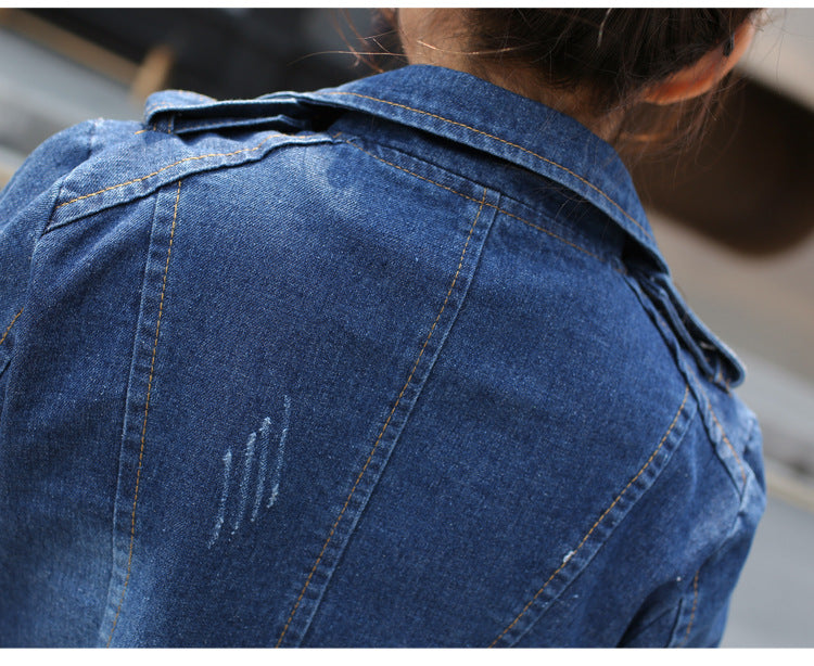 Casual Long Sleeves Denim Blazers for Women-Coats & Jackets-Free Shipping at meselling99