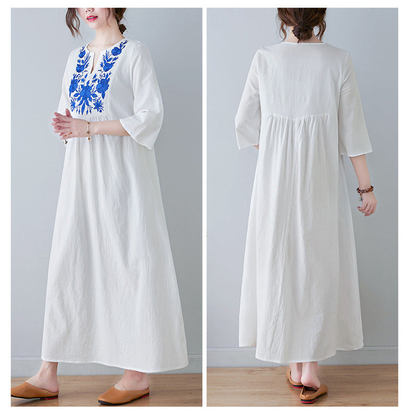Bohemian Linen Summer Long Dresses-Dresses-Free Shipping at meselling99