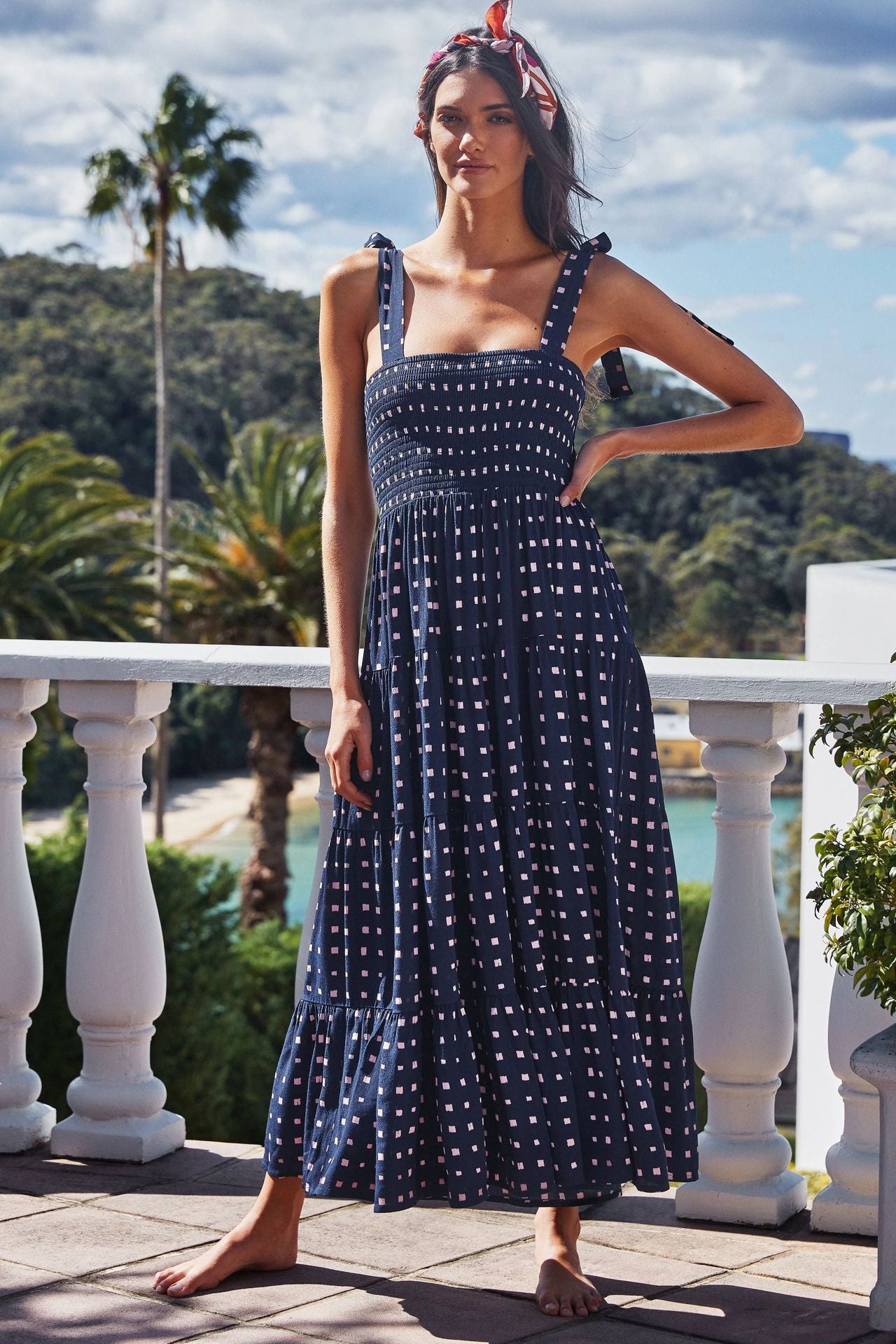 Women Summer Holiday Bangdage Long Dresses-Maxi Dresses-Dark Blue-S-Free Shipping at meselling99