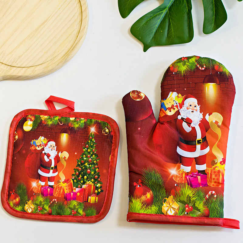 Buy One Get One Christmas Kitchen Oven Gloves-4-Free Shipping at meselling99