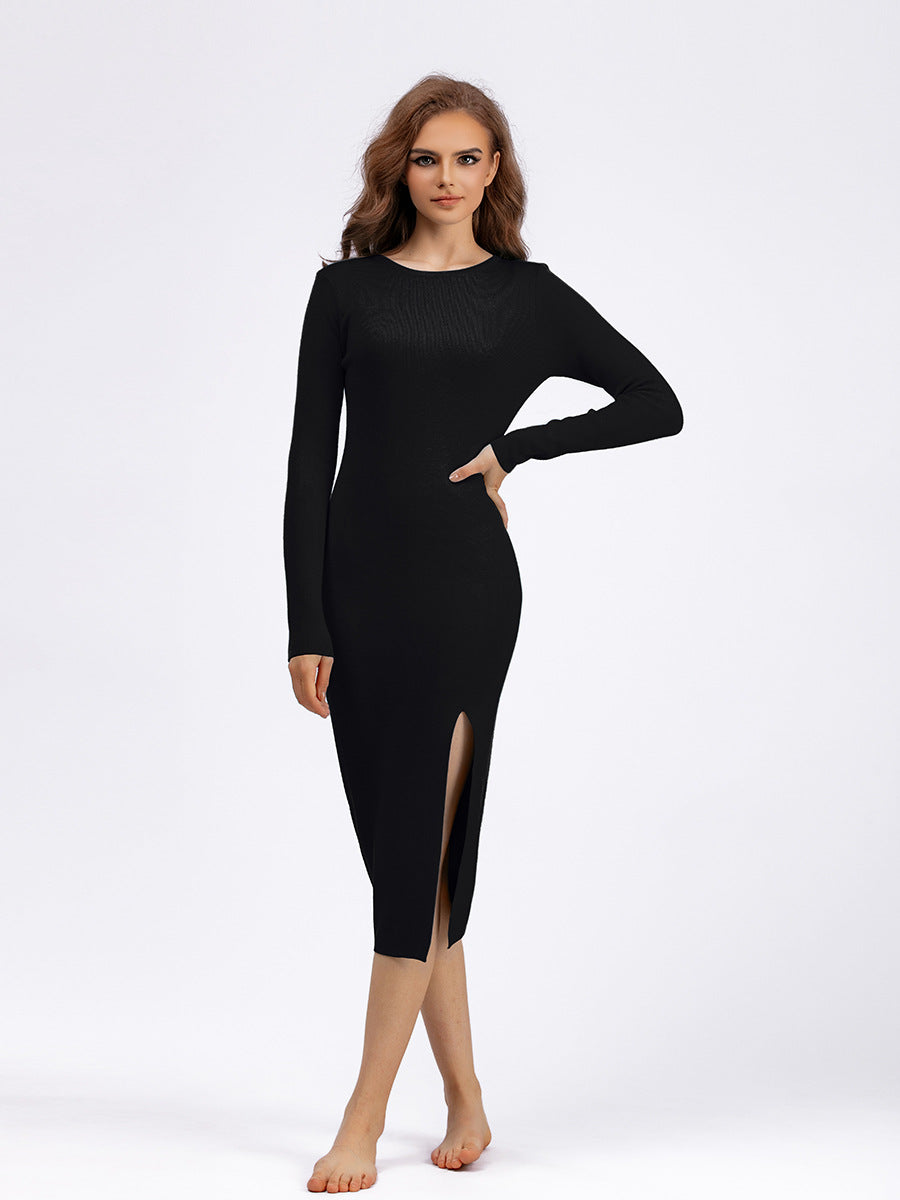 Sexy Knitted Long Bodycon Dresses-Dresses-Free Shipping at meselling99