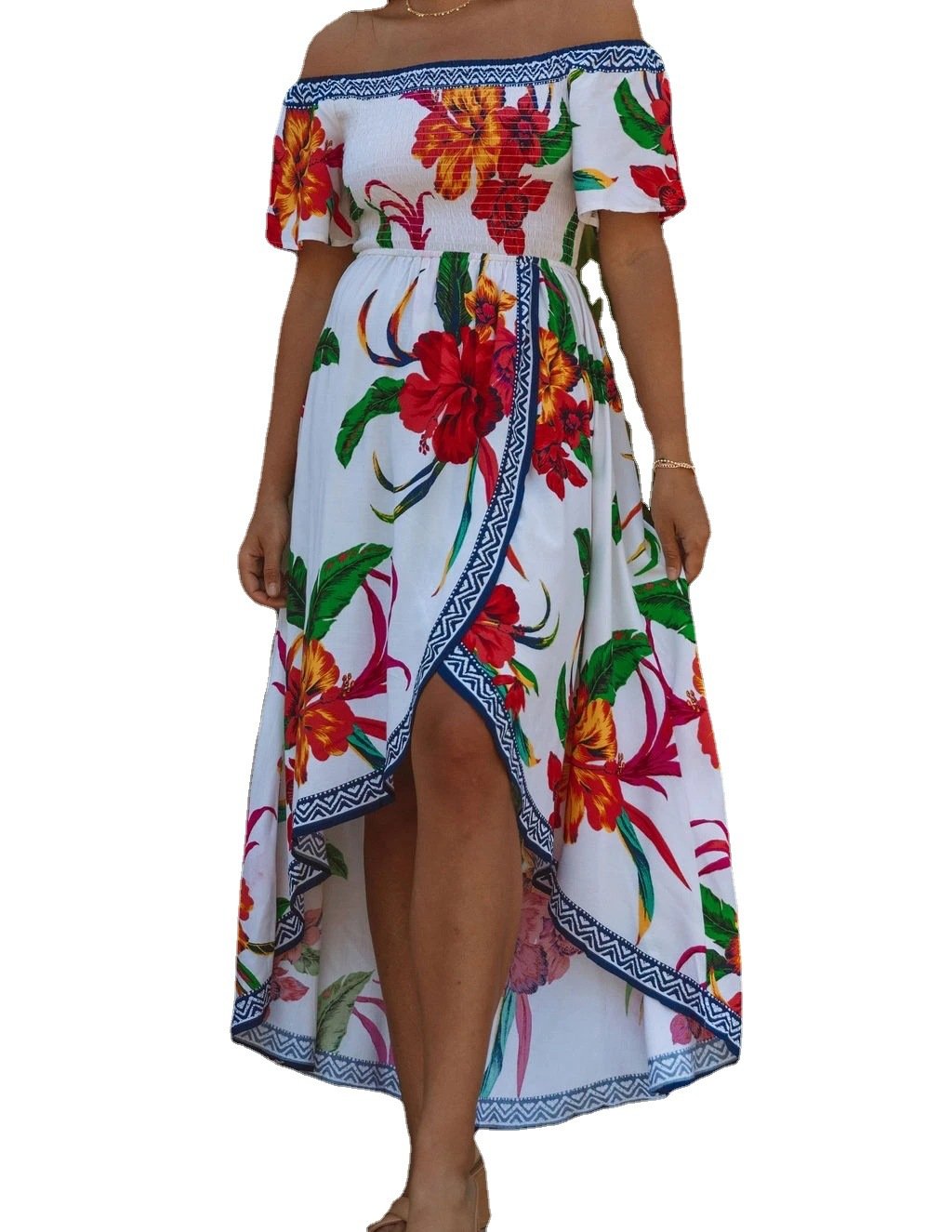 New Women Off The Shoulder Irregular Long Dresses-Maxi Dresses-Free Shipping at meselling99