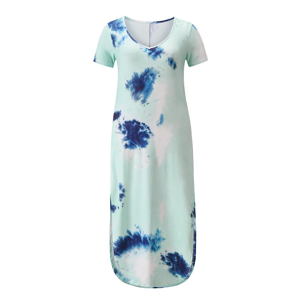 Women Plus Sizes High Waist V-neck Long Maxi Summer Dresses-Maxi Dresses-Free Shipping at meselling99