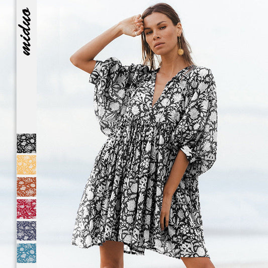 Fashion Summer Beach Holiday Short Dresses-Dresses-Free Shipping at meselling99