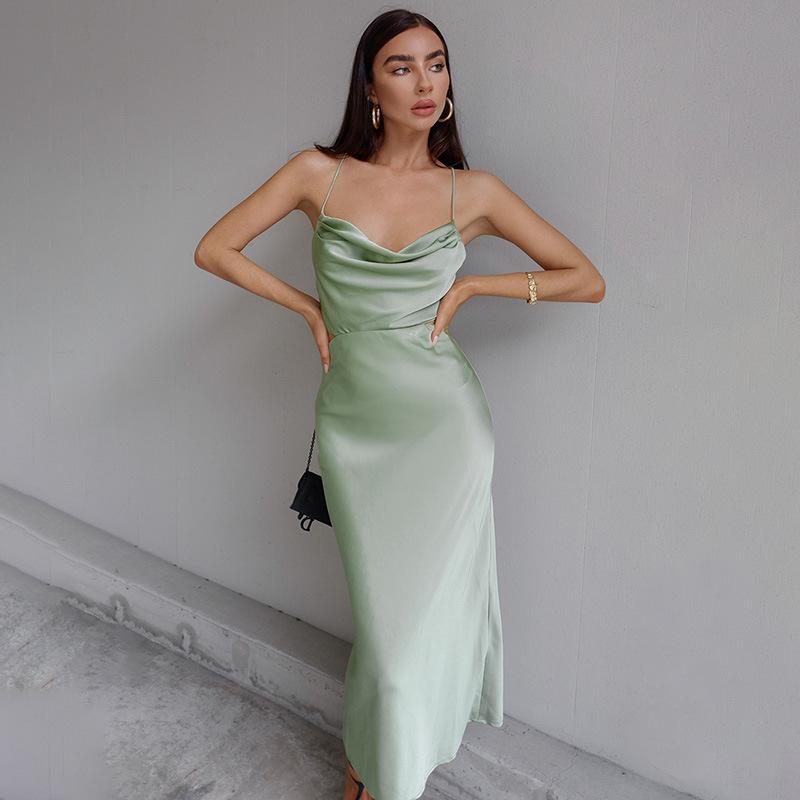 Sexy Backless Bandage Summer Slip Dresses-Dresses-Green-S-Free Shipping at meselling99