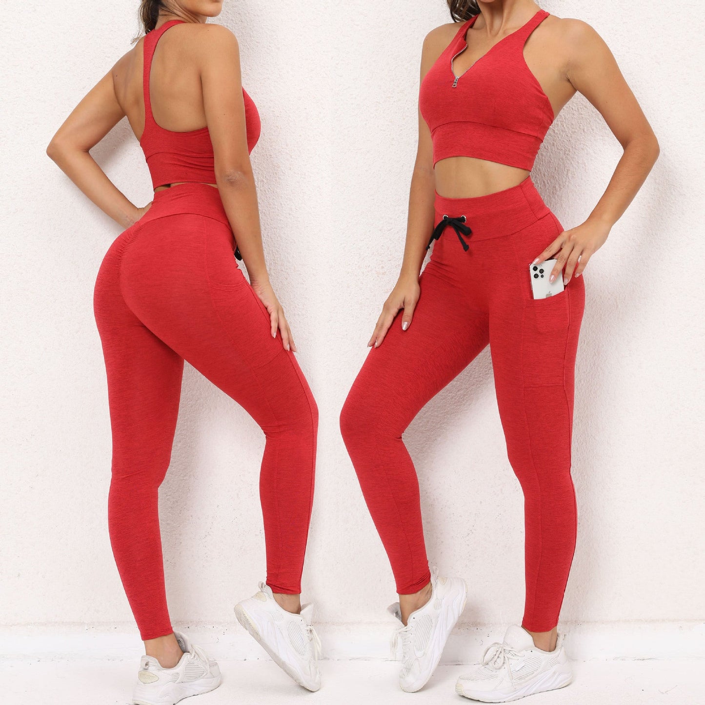 Sexy Drawstring Elastic Sports Yoga Suits for Women-Activewear-Free Shipping at meselling99
