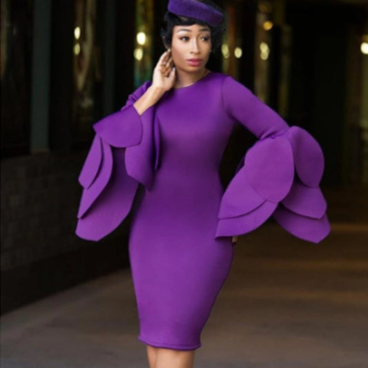 Designed Purple Plus Sizes Party Dresses-Dresses-Free Shipping at meselling99