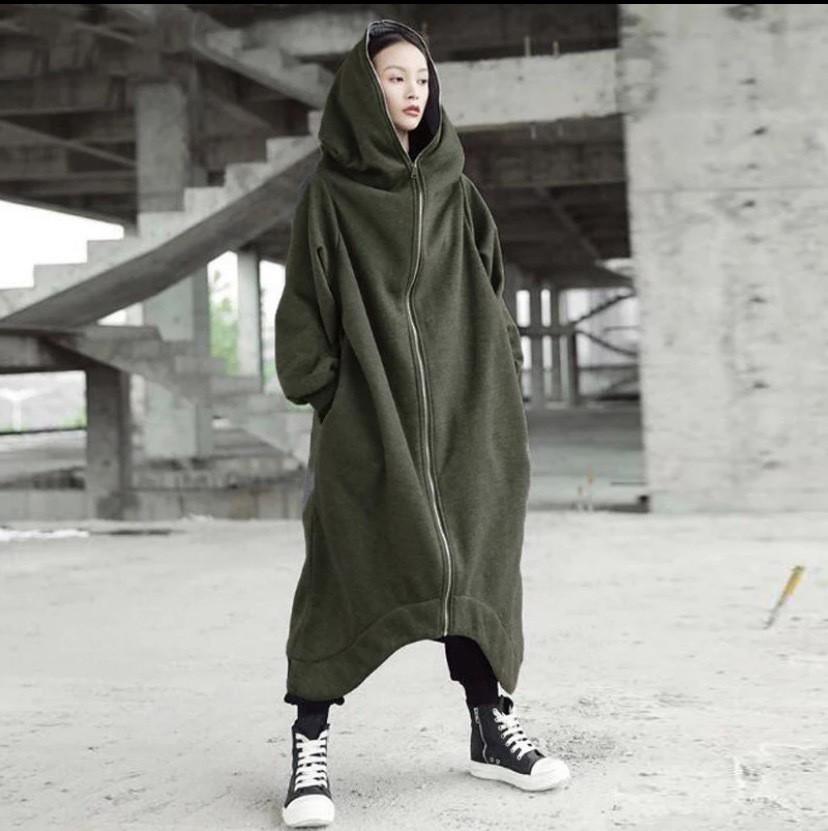 Creative Zipper Winter Long Hoodies Outerwear for Women-Outerwear-Army Green-S-Free Shipping at meselling99