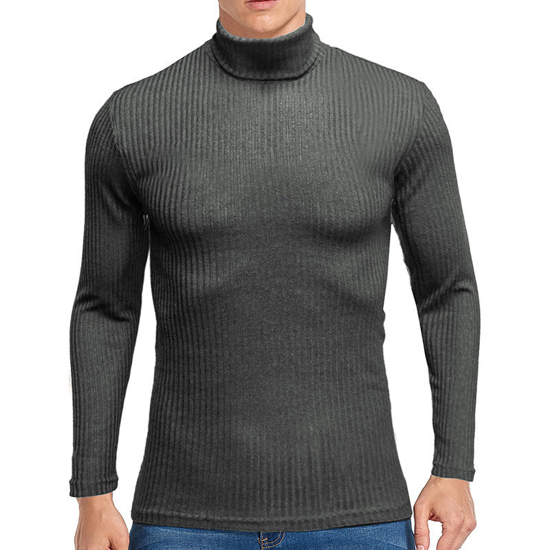 Fall Turtleneck Long Sleeves Knitted Sweaters-Shirts & Tops-Dark Gray-S-Free Shipping at meselling99