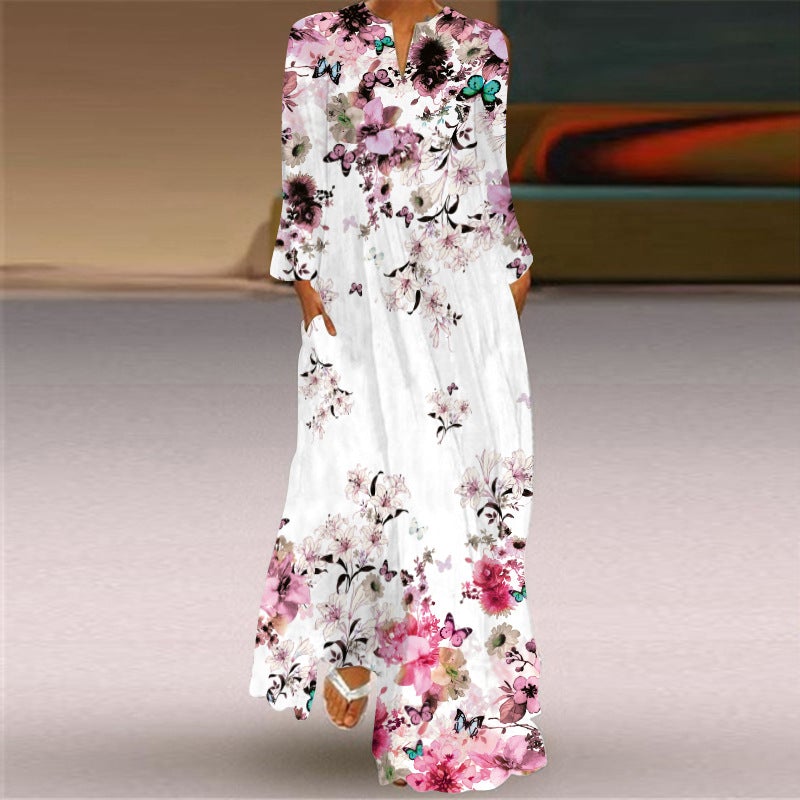 Casual Long Sleeves Floral Print Women Dresses-Dresses-VLCXCQ-56-S-Free Shipping at meselling99