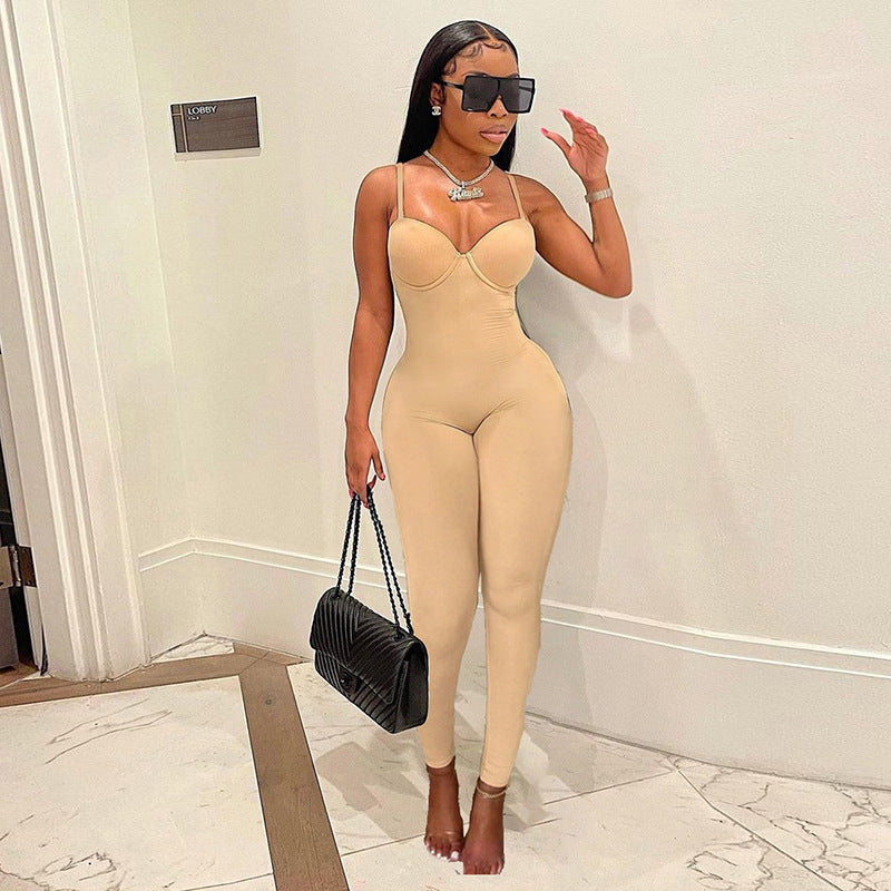 Sexy High Waist Casual Women Sports Jumpsuits-Suits-Khaki-S-Free Shipping at meselling99