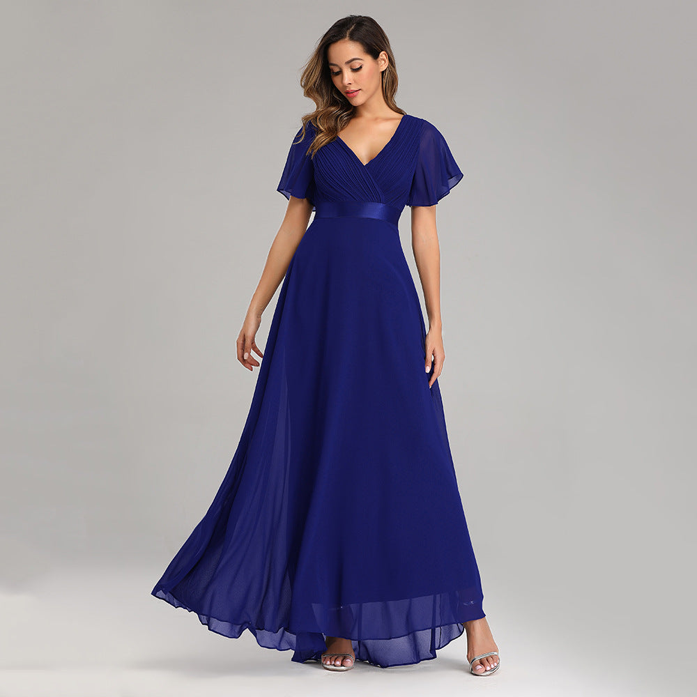 Elegant Chiffon Plus Sizes Bridesmaid Dresses-Dresses-Blue-S-Free Shipping at meselling99