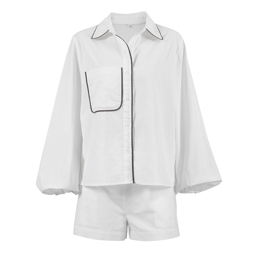 Fashion Cotton Linen Long Sleeves Shirts & Shorts-Suits-Free Shipping at meselling99
