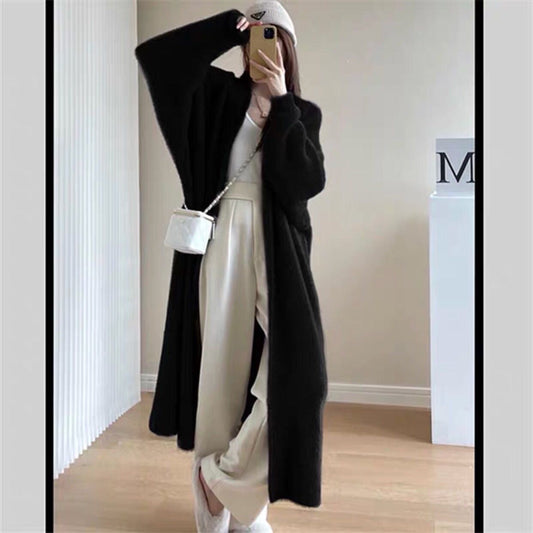 Classy Mink Velvet Cozy Long Knitted Cardigan Coats-Outerwear-Free Shipping at meselling99