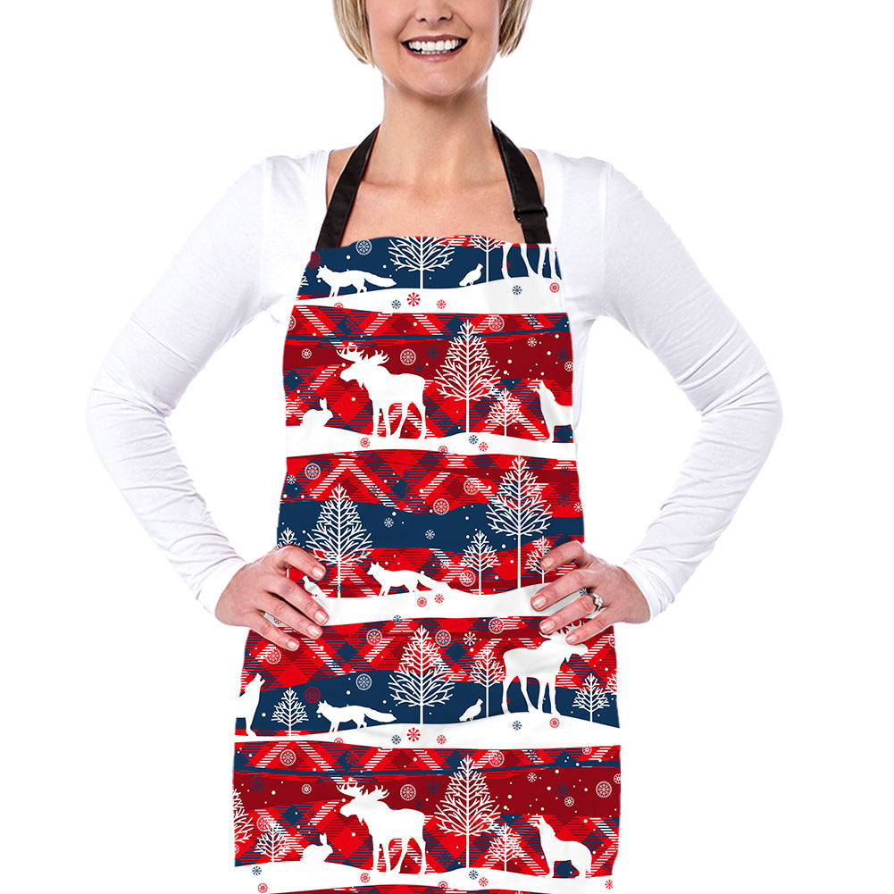 Christmas Oil Prevention Apron-Aprons-BBE0259R-Free Shipping at meselling99