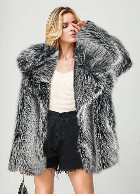 Winter Man Made Fox Fur Coats for Women-Coats & Jackets-Free Shipping at meselling99