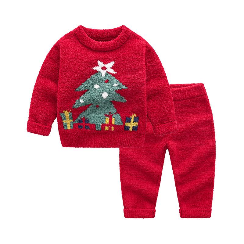 Christmas Tree Design Kids Soft Homewear for Kids-Suits-Red-90cm-Free Shipping at meselling99