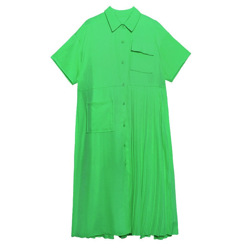 Designed Summer Short Sleeves Long Cozy Dresses-Dresses-Green-One Size-Free Shipping at meselling99