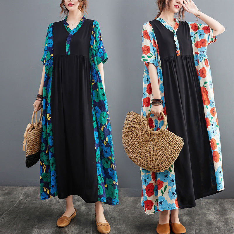 Vintage Short Sleeves Summer Long Cozy Dresses-Dresses-Free Shipping at meselling99