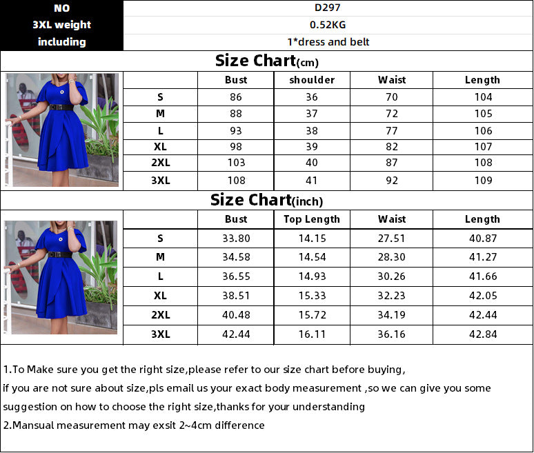 Women Plus Sizes Dresses with Belt-Dresses-Free Shipping at meselling99