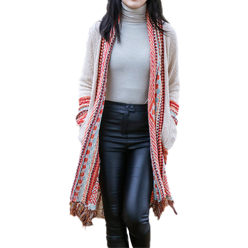 Vintage Tassel Kitted Fashion Cardigans for Women-Women Overcoat-Free Shipping at meselling99