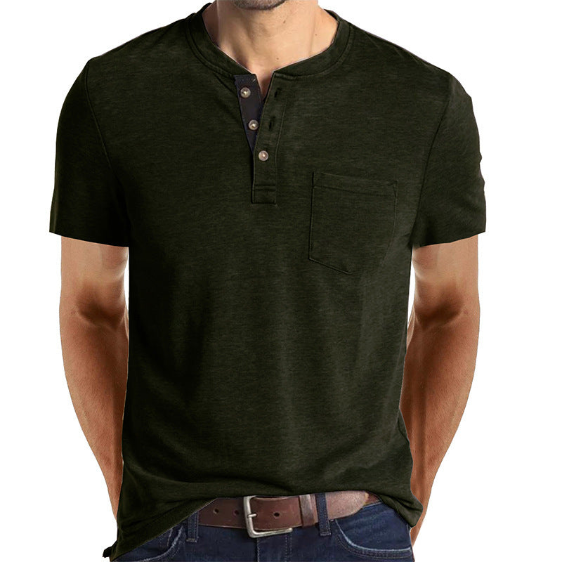 Casual Summer Short Sleeves Men T Shirts-Shirts-Army Green-S-Free Shipping at meselling99