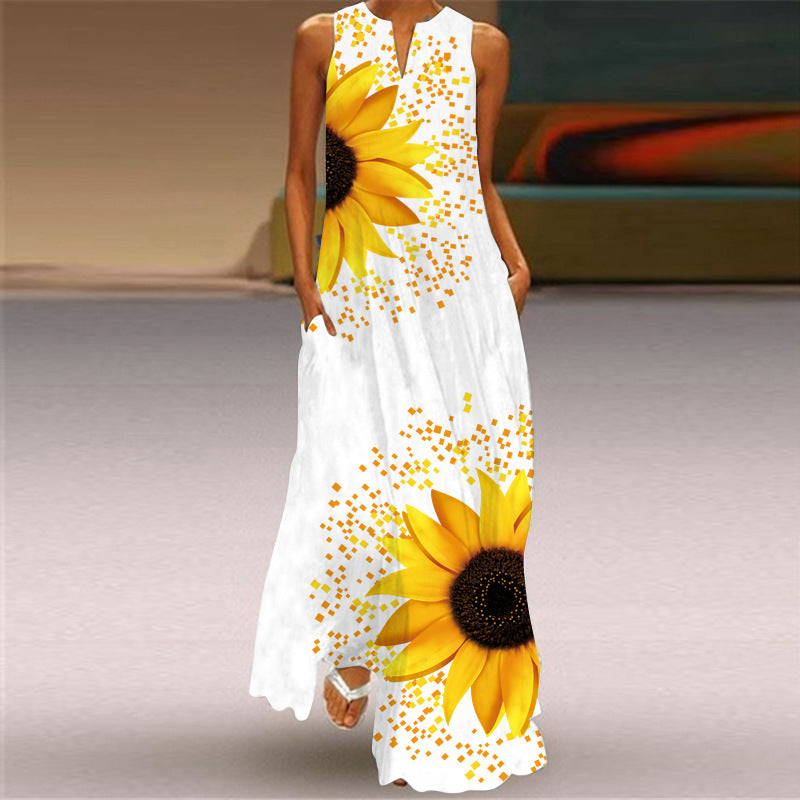 Plus Sizes Women Sleeves Summer Long Dresses-Boho Dresses-VLCQ-158-S-Free Shipping at meselling99