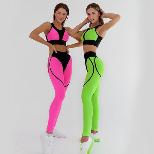 Sexy Halter High Waist Two Pieces Yoga Sets for Women-Activewear-Free Shipping at meselling99