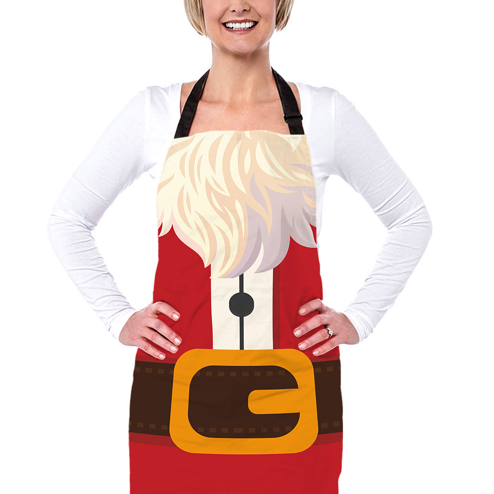 Christmas Oil Prevention Apron-Aprons-BBE0258R-Free Shipping at meselling99
