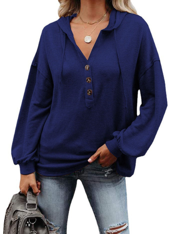 Casual Long Sleeves Hoodies Shirts for Women-Shirts & Tops-Blue-S-Free Shipping at meselling99