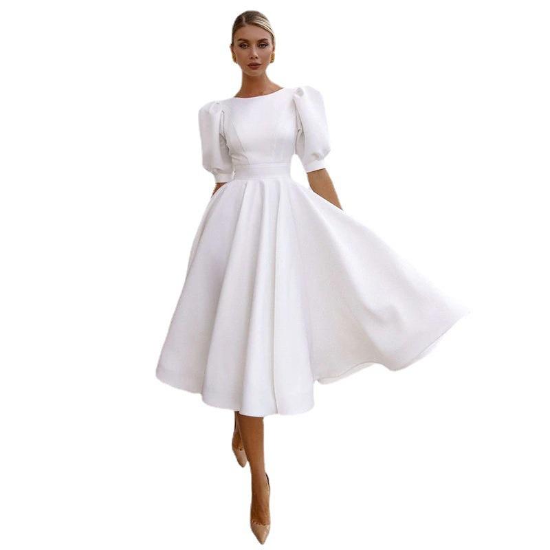 New Women Half Sleeves Sexy Midi Length Dresses-Vintage Dresses-Free Shipping at meselling99