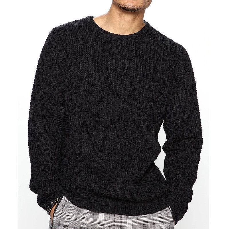 Casual Pullover Knitted Sweaters for Men-Shirts & Tops-Black-S-Free Shipping at meselling99