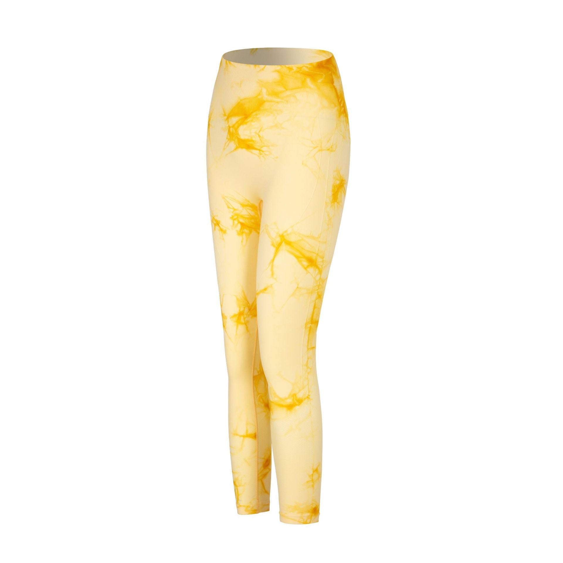 Sexy Dyed High Waist Sports Pants for Women-Activewear-Yellow-S-Free Shipping at meselling99
