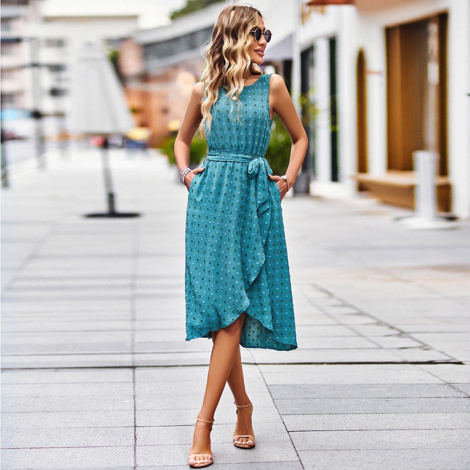 Elegant Sleeveless Summer Vest Dresses-Dresses-Blue-S-Free Shipping at meselling99
