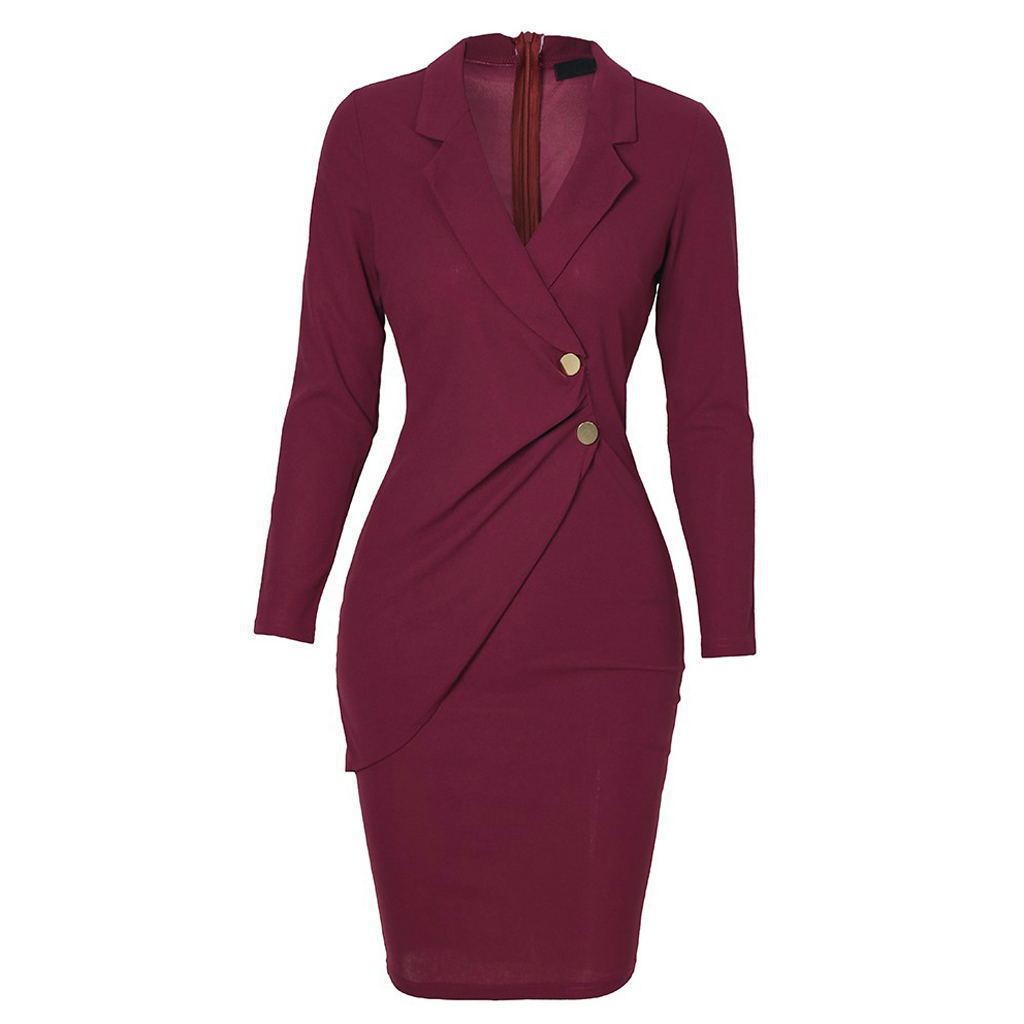 Formal OL Style Long Sleeves Dresses--Free Shipping at meselling99