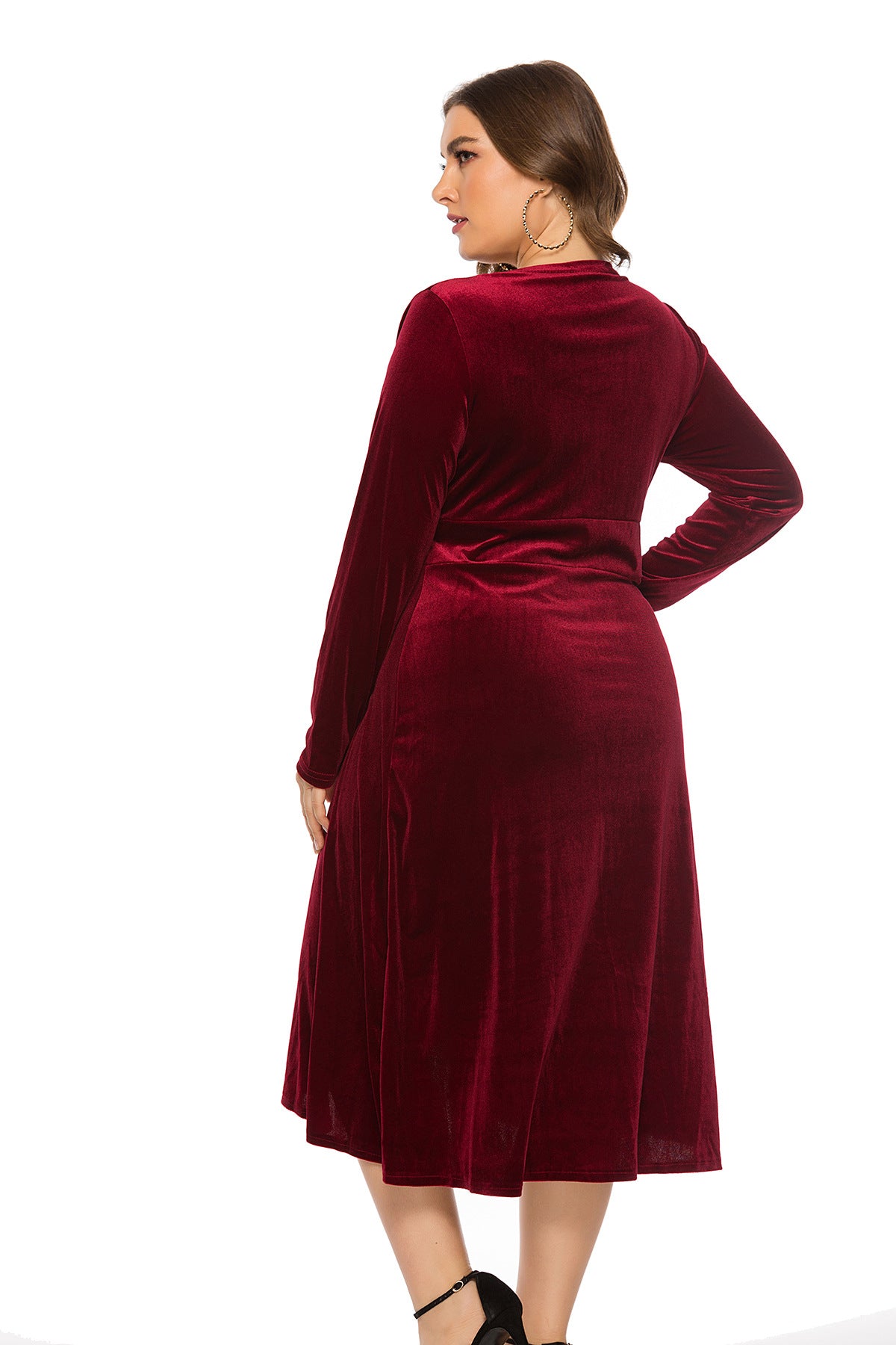 Long Sleeves Women Plus Sizes Fall Dresses-Dresses-Free Shipping at meselling99
