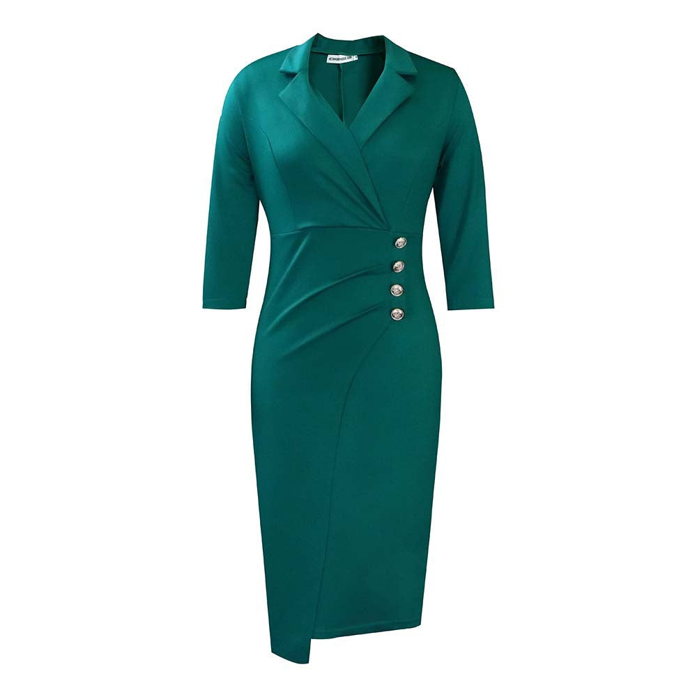 Elegant Office Lady Pencil Sheath Dresses-Dresses-Green-S-Free Shipping at meselling99