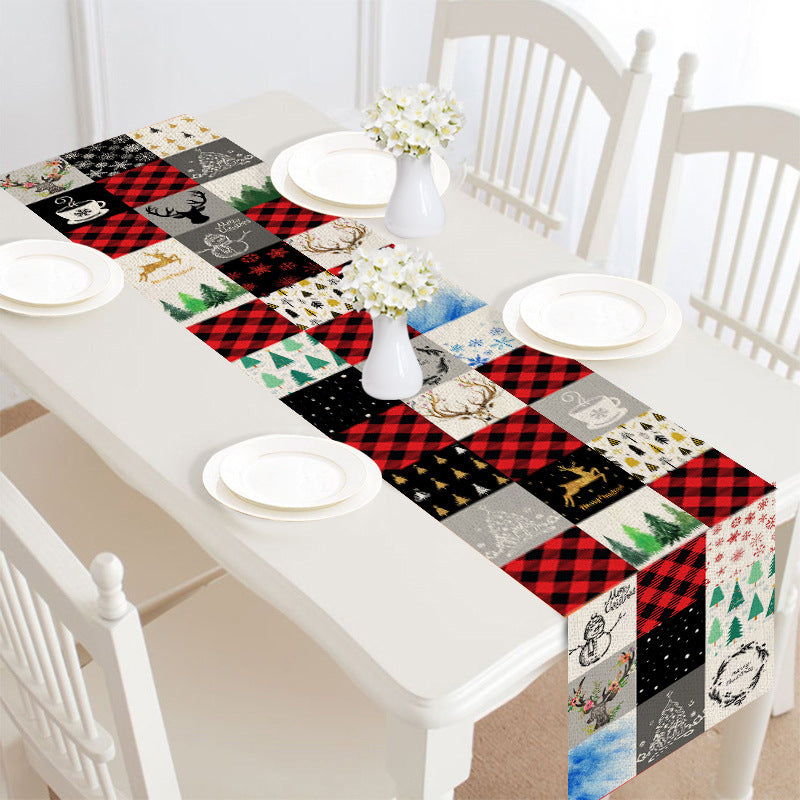 Merry Christmas Linen Table Runner-Table Runners-Style6-Free Shipping at meselling99