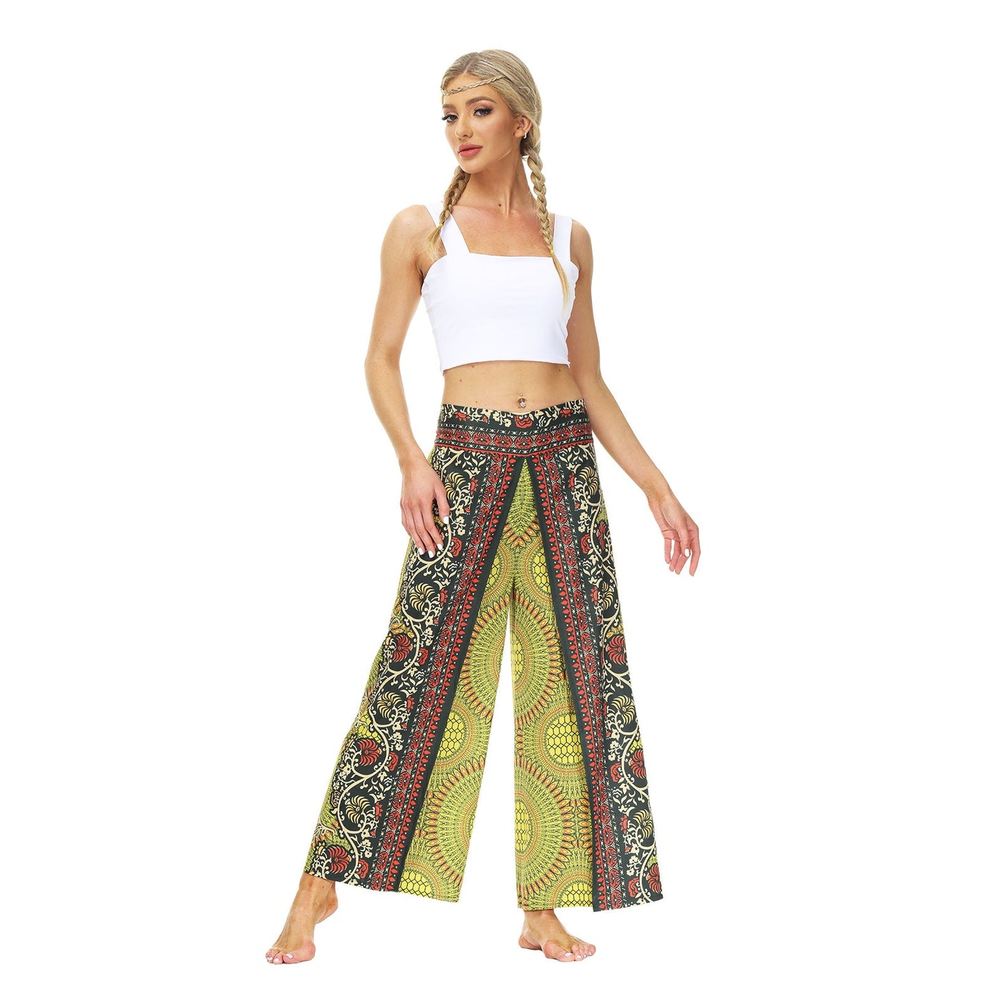Casual Floral Print Women Yoga Loose Pants-Pants-YEA069-SM-Free Shipping at meselling99