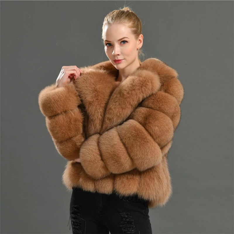 Fashion Artificial Fur Winter Short Coats for Women-Coats & Jackets-Brown-S-Free Shipping at meselling99