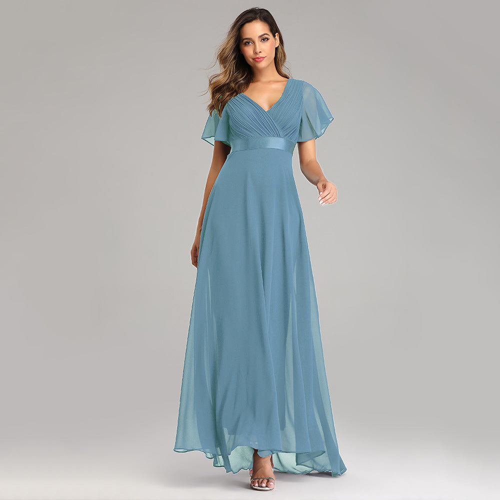 Elegant Chiffon Plus Sizes Bridesmaid Dresses-Dresses-Lake Blue-S-Free Shipping at meselling99