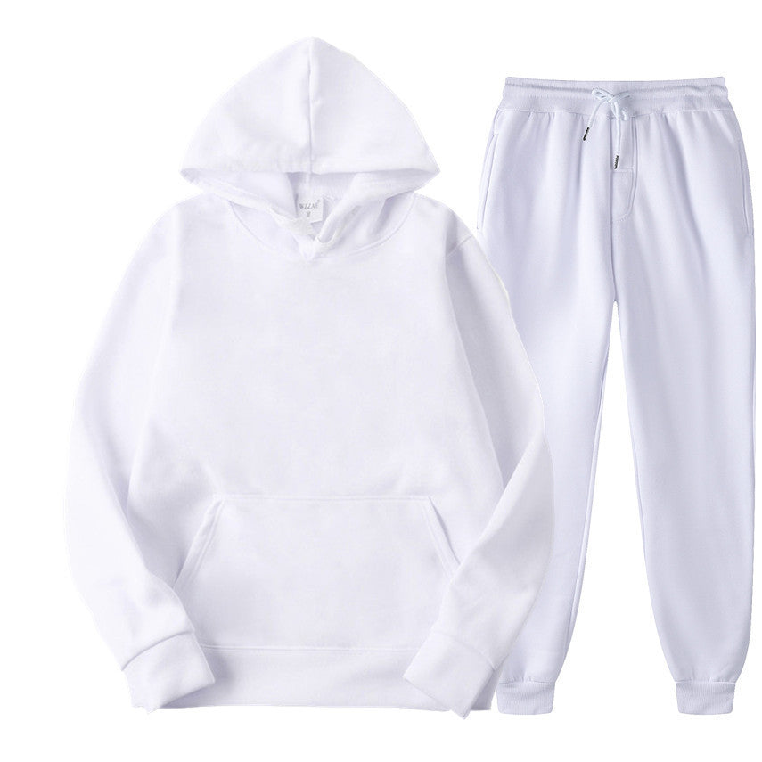 Casual Pullover Hoodies and Sports Pants Sets for Women and Men-Suits-White-S-Free Shipping at meselling99