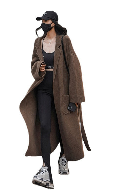 Luxury Vintage Plus Sizes Long Knitted Overcoats-Outerwear-Free Shipping at meselling99