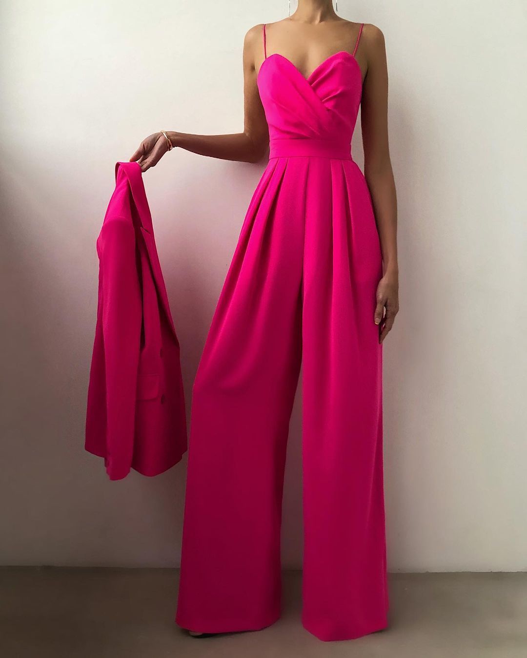 Sexy Slim Waist Loose Jumpsuits-Rose Red-S-Free Shipping at meselling99