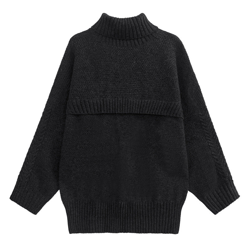 Warm Turtleneck Pullover Knitted Sweaters for Women-Sweater&Hoodies-Black-Free Shipping at meselling99