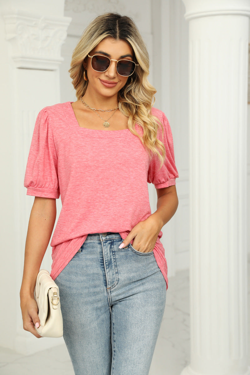 Summer Short Sleeves Women T Shirts-Shirts & Tops-Pink-S-Free Shipping at meselling99