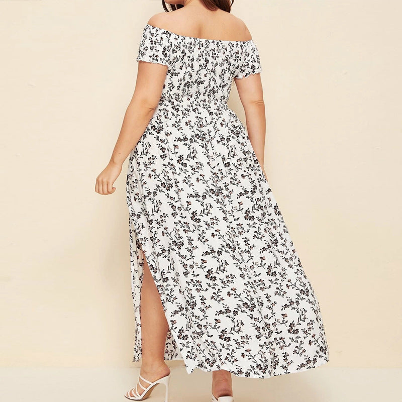 Casual Boho Off The Shoulder Summer Plus Sizes Dresses-Dresses-Free Shipping at meselling99